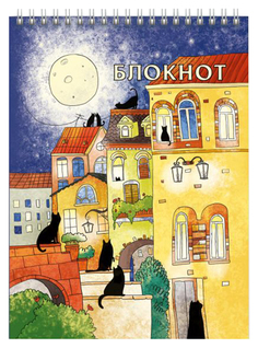 Блокнот А6 80л арт. 49841/5 КОШЕЧКА В ЦВЕТАХ /блок - офсет 60 г Феникс