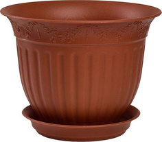 Горшок "Виноград" с поддоном, 2,25 литра (терракотовый) Техпласт