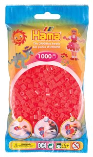 Бусинки для термомозаики 1000 шт. Hama серии MIDI 207-35 красный неон