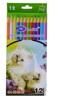 Набор цветных карандашей "Животные", 12 цветов Miraculous