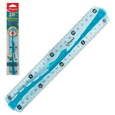 Линейка MAPED FLEX 20см с держателем неломающ.,2-стор.,в блистере