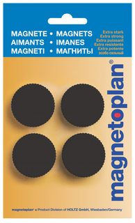 Набор магнитов Magnetoplan Magnum из 4-х штук 34 мм Черный