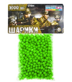 Пульки для игрушечного оружия, 6 мм, 1000 штук, цвет: зеленый Colorplast