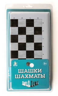 Игра настольная Шашки-Шахматы, большие (цвет серый) Десятое королевство 03894