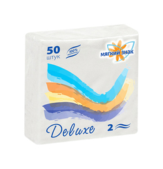 Салфетка Мягкий знак делюкс бумажные 2 слоя 25x25 50 шт