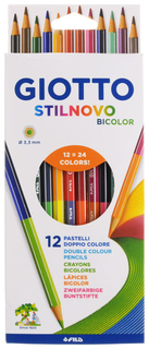 Карандаши GIOTTO 256900 STILNOVO BICOLOR Двусторонние гексагональные 24 цв 12шт