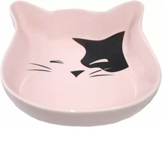 Миска в форме мордочки кошек №1 керамическая, 12,5х3 см