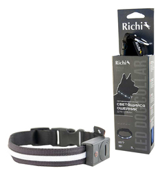 Ошейник для собак RICHI, черный, длина 57 см Ricci