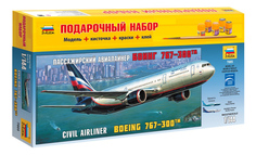 Подарочный набор Zvezda Пассажирский авиалайнер боинг 767-300 Звезда