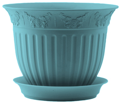 Горшок "Виноград" с поддоном, 4 литра (мятный) Техпласт