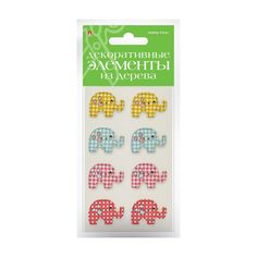 Декор из дерева, крашеный, набор №20 Слоники - 2 Альт 2-358/07