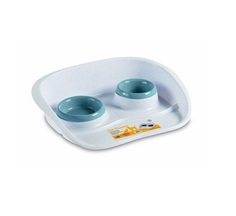 Двойная миска для животных Stefanplast, пластик, белый, 0,2 л, 0,3 л