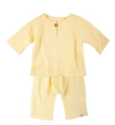 Комплект одежды на лето "Самурай" (рубашка, штанишки), цвет: желтый, рост 62 см Сонный гномик