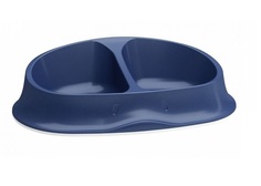 Двойная миска для животных Stefanplast, пластик, синий, 2 х 0,25 л