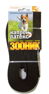 Универсальный поводок для собак Зооник, капрон, черный, длина 5 м
