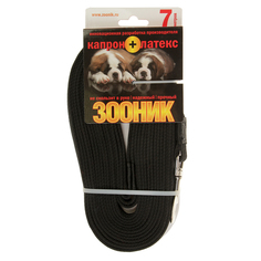 Универсальный поводок для собак Зооник, капрон, черный, длина 7 м