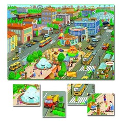 Игра настольно-печатная из картона "Рассказы по картинам. В городе"