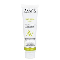 Крем для умывания + скраб + маска с АНА-кислотами Aravia Professional Anti-acne 100 мл