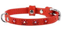 Ошейник для собак повседневный Collar WauDog Glamour, обхват шеи 21-29 см, кожа, красный