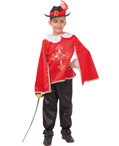 Карнавальный костюм Батик Мушкетер, цв. черный; красный р.128