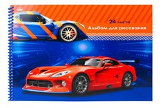 Альбом для рисования Prof-Press Быстрые машины-1 А4 24 листа Проф Пресс