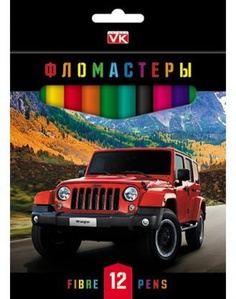 Фломастеры "Джипы", 12 цветов Hatber