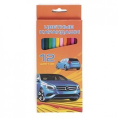 Карандаши цветные Hatber VK Автопанорама 12 цветов С заточкой