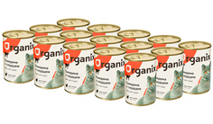 Влажный корм для кошек Organix ADULT CATS с говядиной и сердцем, 15шт, 410г