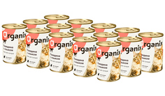 Влажный корм для кошек Organix ADULT CATS с говядиной и языком, 15шт, 410г