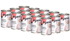 Влажный корм для кошек Organix ADULT CATS с говядиной и печенью, 15шт, 410г