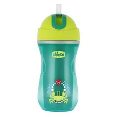 Детская бутылочка Chicco Sport Cup, трубочка, 14+ месяцев, 266 мл, цвет зеленый