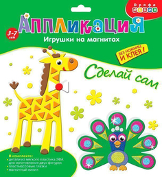 Аппликация. Игрушки на магнитах Павлин. Жираф Дрофа Медиа