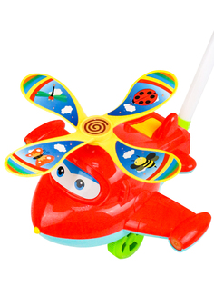 Каталка на палочке Самолетик Рыжий кот