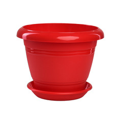 Пластиковый горшок с поддоном "Фестона", D19 см (красный) Вещицы