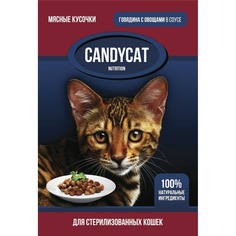 Влажный корм для кошек Candycat, говядина, овощи, 25шт, 85г