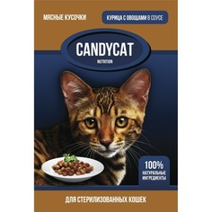 Влажный корм для кошек Candycat, курица, овощи, 25шт, 85г