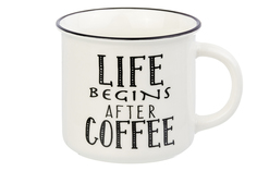 Кружка 400 мл 12х9,5х8,5 см "LIFE BEGINS AFTER COFFEE" Elan Gallery