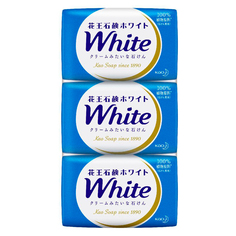 Увлажняющее крем-мыло KAO «White» - для тела с ароматом белых цветов, коробка 3 х 130 гр. Meg Rhythm