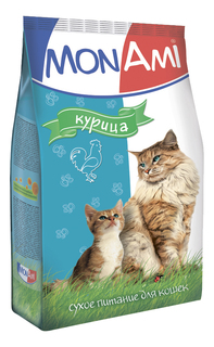 Сухой корм для кошек MonAmi, курица, 10кг