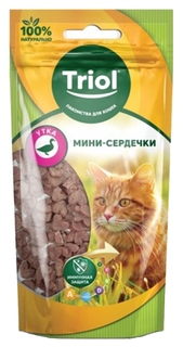 Лакомство для кошек Triol Мини-сердечки фигурки, утка, 40 г