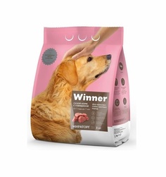Сухой корм для взрослых собак крупных пород Winner, с говядиной, 3 кг