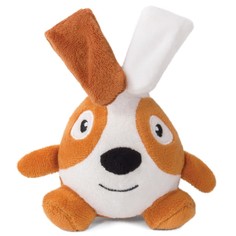 Мягкая игрушка для собак Triol Кролик-ушастик, оранжевый, белый, 15 см