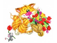 Набор вышивки бисером Матренин Посад Без кота - жизнь не та! Цветы для друзей