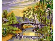 Картина по номерам Paintboy Домик у реки, 40x50