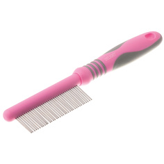Расческа для кошки, собаки DeLIGHT ROSE c вращающимися длинными зубьями, 37 зубьев, сталь