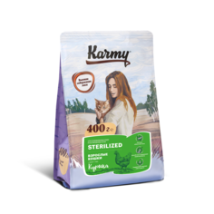 Сухой корм для кошек Karmy Sterilized , курица, 0.4кг