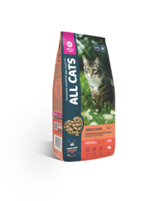 Сухой корм для кошек ALL CATS Adult, говядина, овощи, 2.4кг