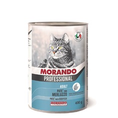 Влажный корм для кошек Morando Professional, треска, паштет, 400г