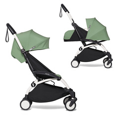 Коляска 2 в 1 с люлькой Babyzen YOYO Newborn Pack Peppermint, белая рама