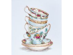 Набор для вышивания Luca-S Бирюзовые чайные чашки